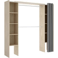 Armoire de rangement beige finition bois 50 x 180 x 205 cm