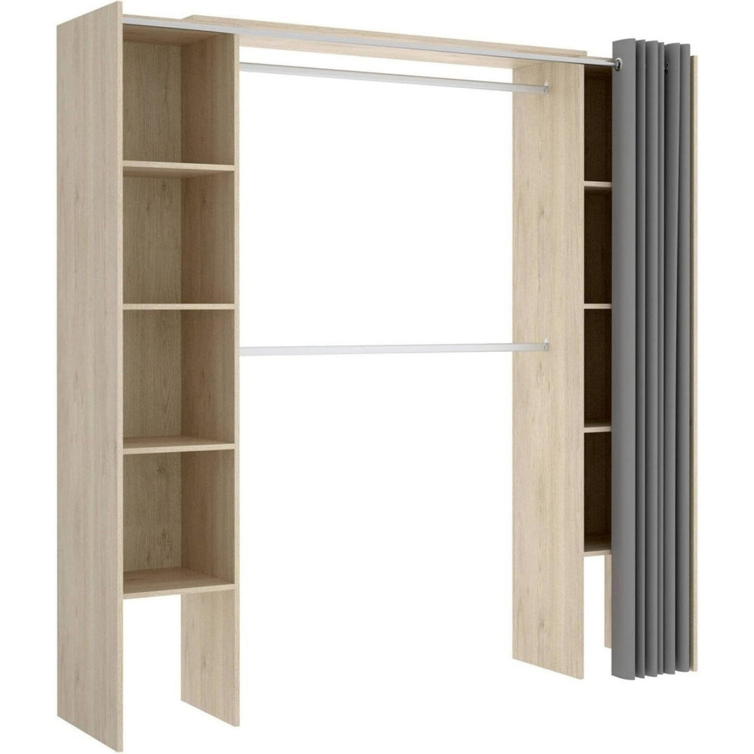 Armoire de rangement beige finition bois 50 x 180 x 205 cm