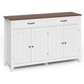 Credence esprit fermier en bois massif gris clair a 4 portes
