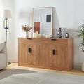 Credence gris 2 tiroirs a 4 portes, verre pour entree