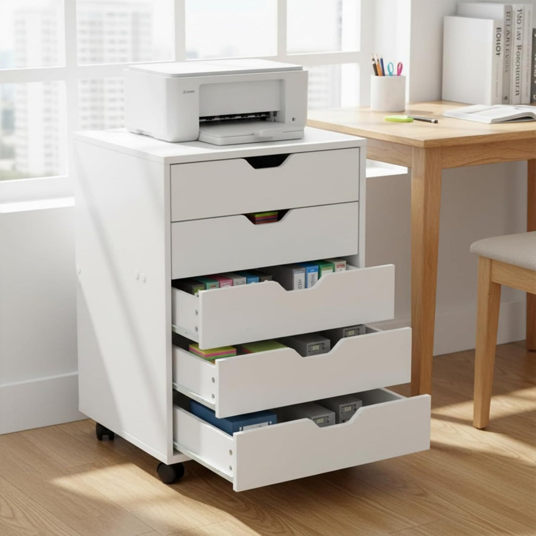 Caisson de bureau gris clair metal 49 cm, rangement design moderne