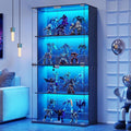 Vitrine design contemporain, teinte bleu finition verre trempe