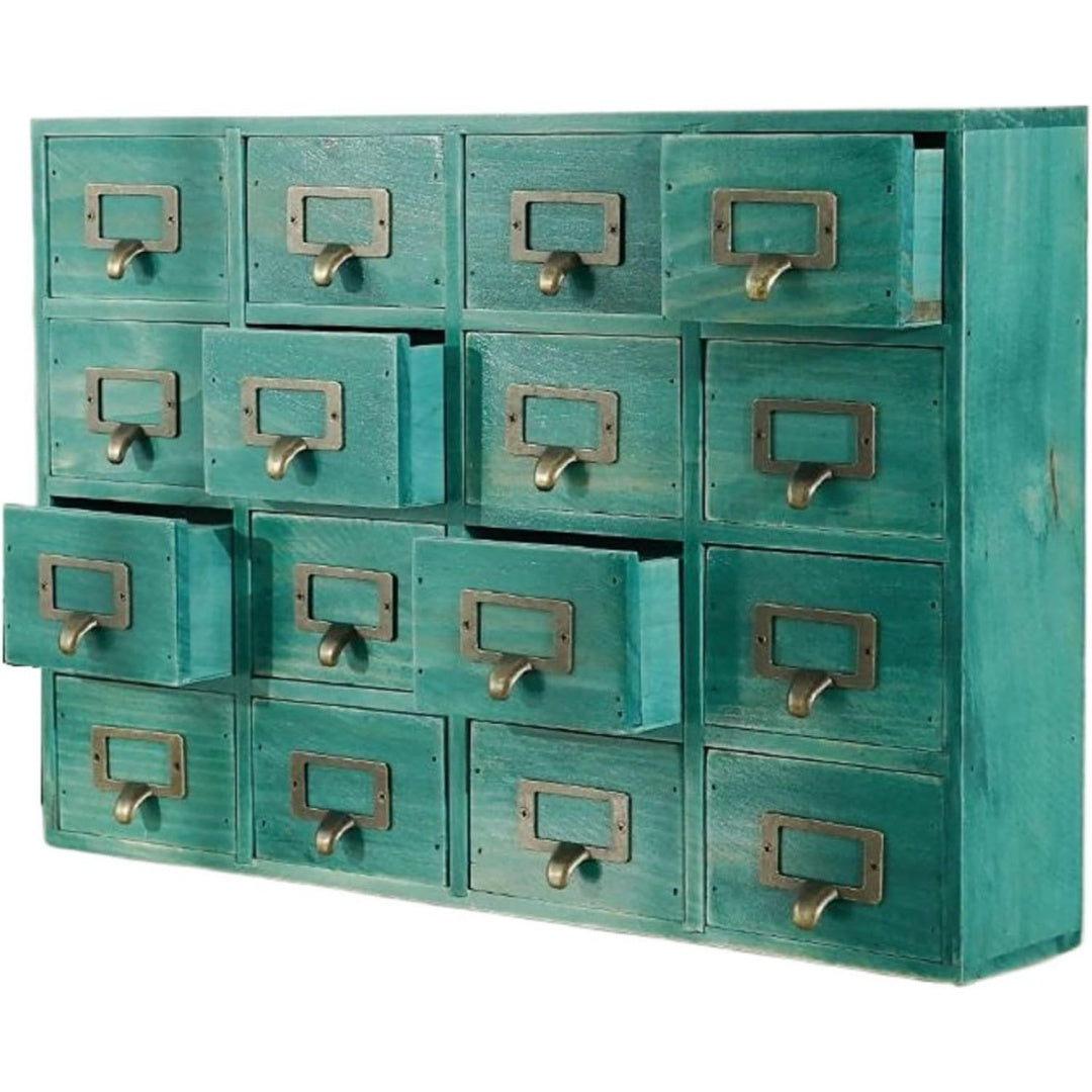 Coffre a tiroirs esprit scandinave Bleue vintage