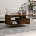 Table basse gris finition chene