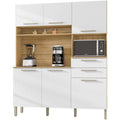 Buffet Finition chene gris clair 6 portes, 2 tiroirs et 2 etageres