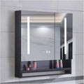 Penderie miroir gris en bois, et rangement optimise