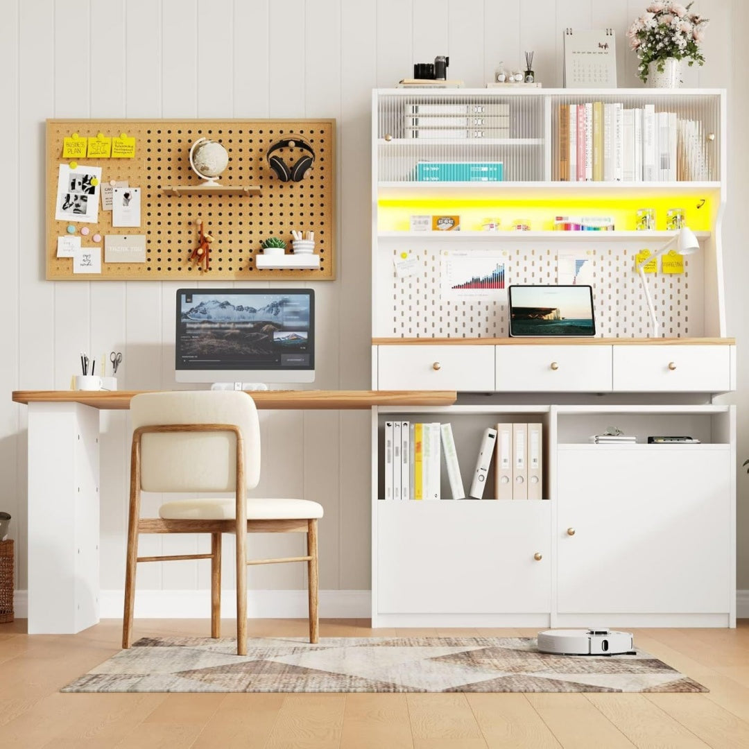 Structure en bois, buffet gris clair