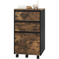 Marron caisson de rangement avec rangement, 3 tiroirs, siege pivotant