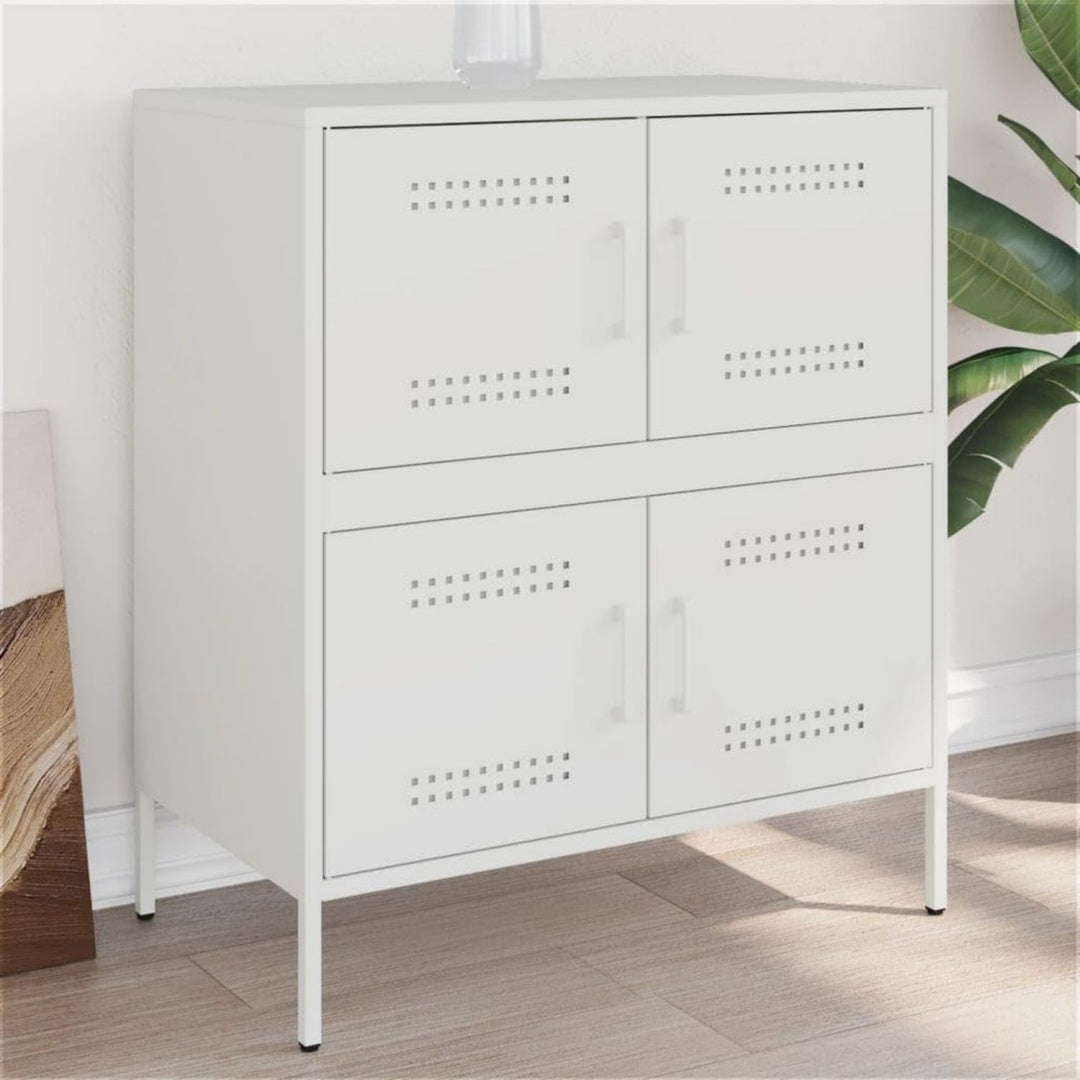 Buffet gris clair en acier ideal pour optimiser votre espace