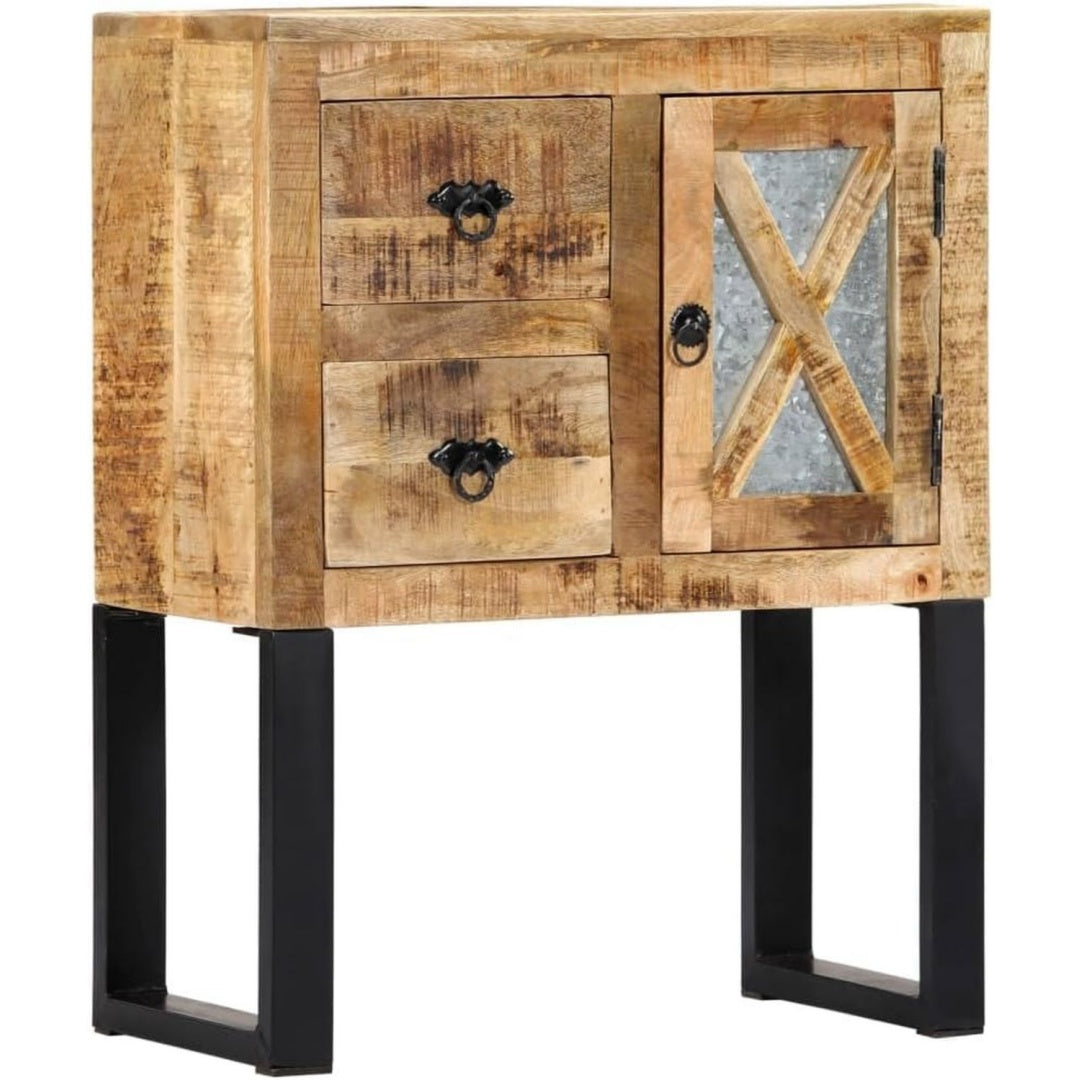 Commode contemporaine en bois 2 tiroirs et 2 portes marron