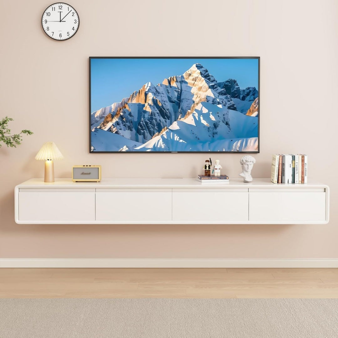 Robuste, meuble de television beige en bois modulable