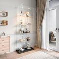 Chaleureux, armoire vitree gris clair en bois eclairage LED