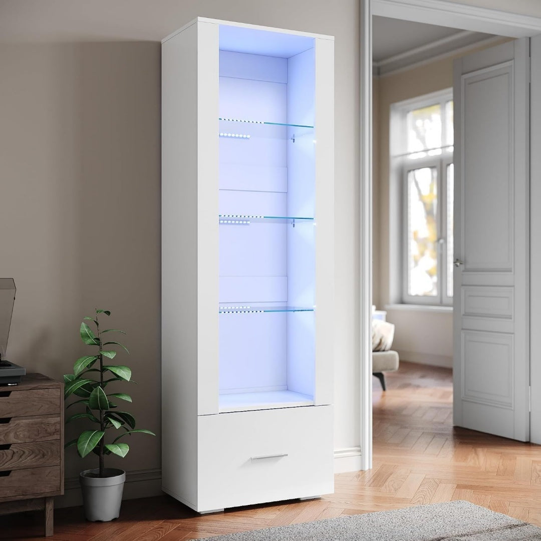 Vitrine gris 55 cm, de style moderne