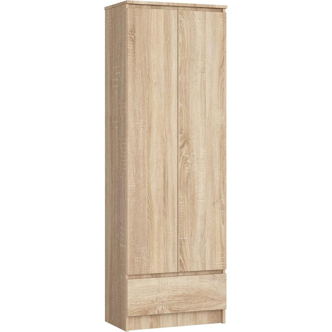 Bibliotheque beige style minimaliste 2 portes et 1 tiroir